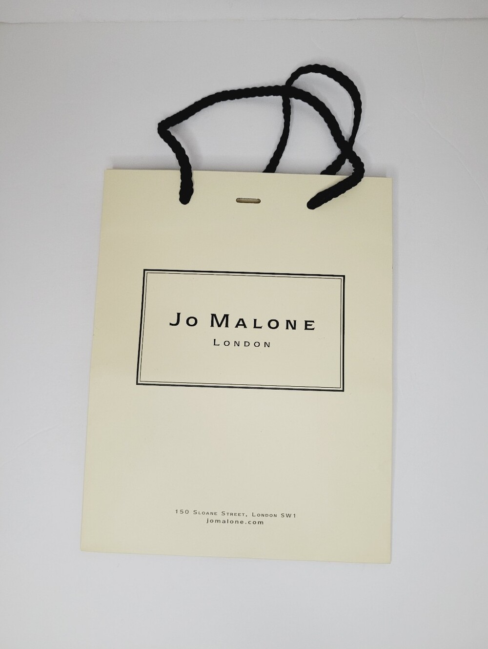 Jo Malone Paper Resuable Shopping Gift Bag Ivory 9”x7”x3.5" Rope Handles